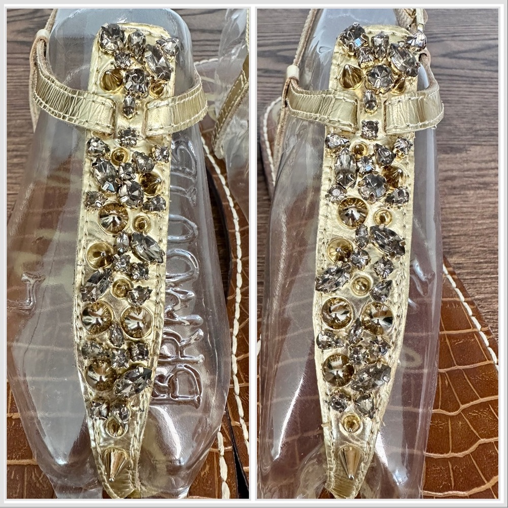 Sam Edelman Gwyneth Sandal Gold Size 7 - Picture 3 of 8